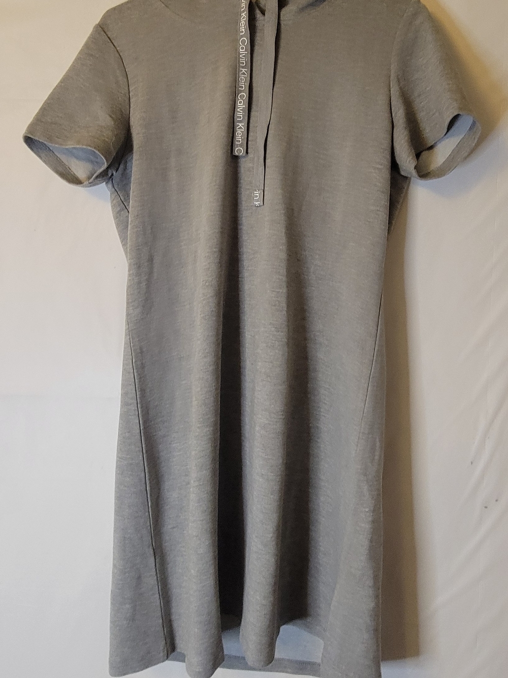 Calvin Klein Grey Short Sleeve Hoodie Dress